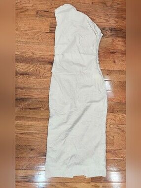 Zara One-Shoulder Cream Midi Dress